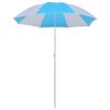 Beach Umbrella Shelter Blue and White 70.9" Fabric