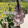 Red Flower Portable Changing Cloak Cover-Ups Instant Shelter Beach Pool Fashion Photo-shoots Camping Dressing Cover Cloth