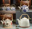 Elegant Japanese Porcelain Teapot Home Teapot-White