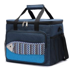 Fish Pattern Cooler Bags Lunch Box Bag EVA Insulation Waterproof Portable Lunch Bag Outdoor Multifunctional Picnic Bag (Option: Large A436 Blue)