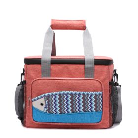 Fish Pattern Cooler Bags Lunch Box Bag EVA Insulation Waterproof Portable Lunch Bag Outdoor Multifunctional Picnic Bag (Option: Medium A434 Pink Color)