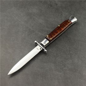 Camping Outdoor Damascus Folding Knife (Color: Coffee)