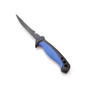 Stainless Steel Back Tooth Phosphorus Fishing Knife Cover (Option: Blue-5inch)