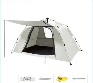 Foldable Automatic Thickening Sunscreen Wild Picnic Home Full Set Camping Tent (Option: Rice white23-1 Style)