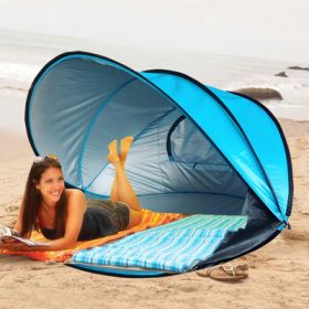 Full-automatic Folding Tent On Beach (Option: Blue-No Tide cushion)