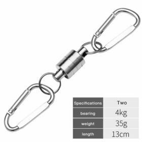 Fishing Magnetic Outdoor Mountaineering Quick Buckle (Option: Silver-Double buckle)