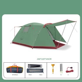 Four Person Outdoor Camping Space Folding And Thickening Tent Rain And Sun Proof Outdoor (Option: Green-Tent)