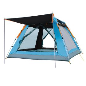 Fully Automatic Speed  Beach Camping Tent Rain Proof Multi Person Camping (Option: Upgraded vinyl blue-Single tent)