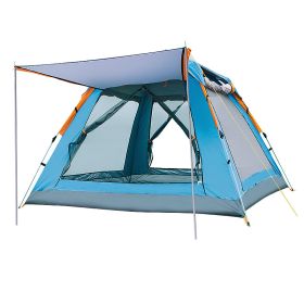 Fully Automatic Speed  Beach Camping Tent Rain Proof Multi Person Camping (Option: Upgraded silver glue blue-Single tent)