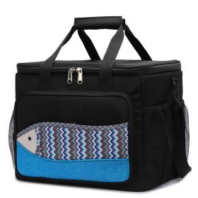 Fish Pattern Cooler Bags Lunch Box Bag EVA Insulation Waterproof Portable Lunch Bag Outdoor Multifunctional Picnic Bag (Option: Large A436 Black)