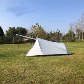 Double Outdoor Aluminium Pole Light Exposure Camping Tent (Option: Grey white)