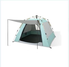 Foldable Automatic Thickening Sunscreen Wild Picnic Home Full Set Camping Tent (Option: Macaron Green23-1 Style)