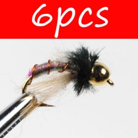 Fly Fishing Nymph Hook Copper Head Bead (Option: Copperhead nymph-6PCS)