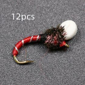 Floating Foam Nymph Hook Stream Water (Option: Red-12PCS)