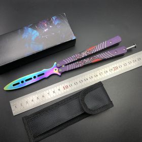 Novice Exercise-swinging Knife Maintenance-free Folding Outdoor Portable Knife (Option: Dark purple sanding)